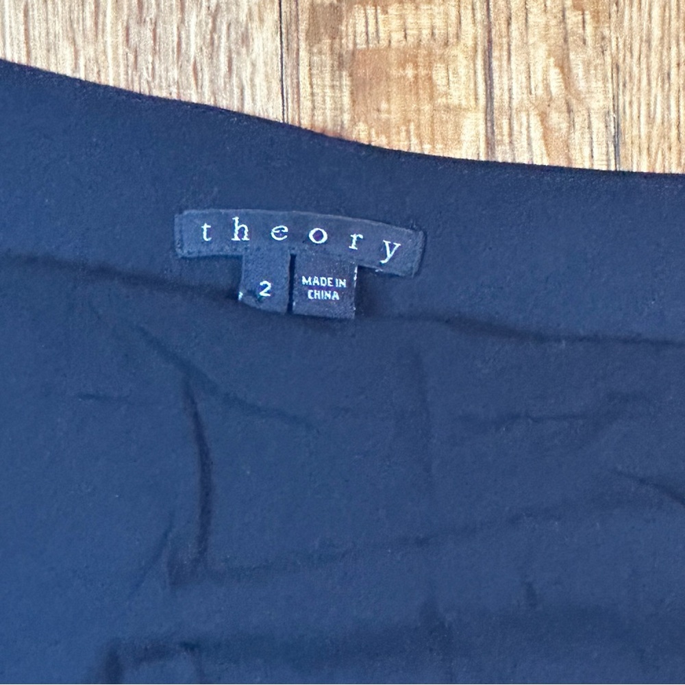 Theory Black One Shoulder Sheath Asymetrical Dress Womens Sz 2 Cocktail pockets - Picture 3 of 6